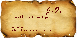 Jordán Orsolya névjegykártya