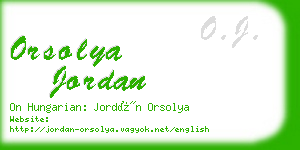 orsolya jordan business card